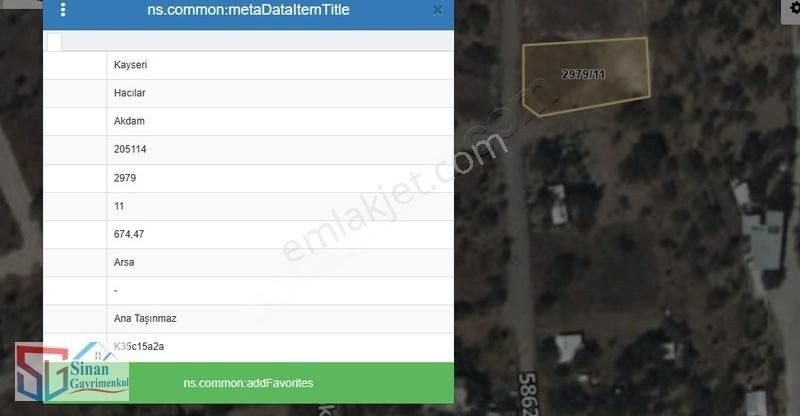 Hacılar Akdam Mh 675 M2 Satılık Villa Parseli