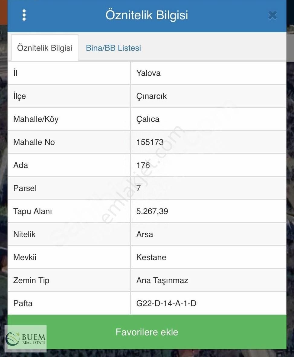 Çınarcık-çalıca Da 5.267m2 Satılık İmarlı Arsa