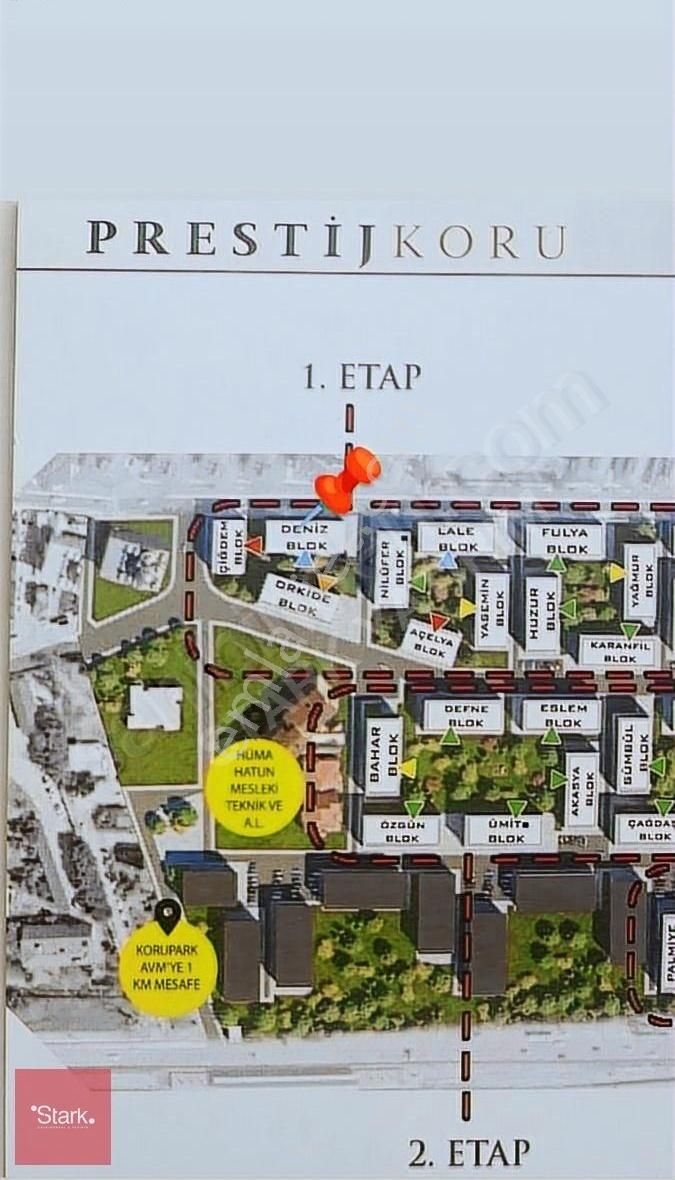 Bursa Prestij Koru Evlerinde 3+1 Satılık Daire