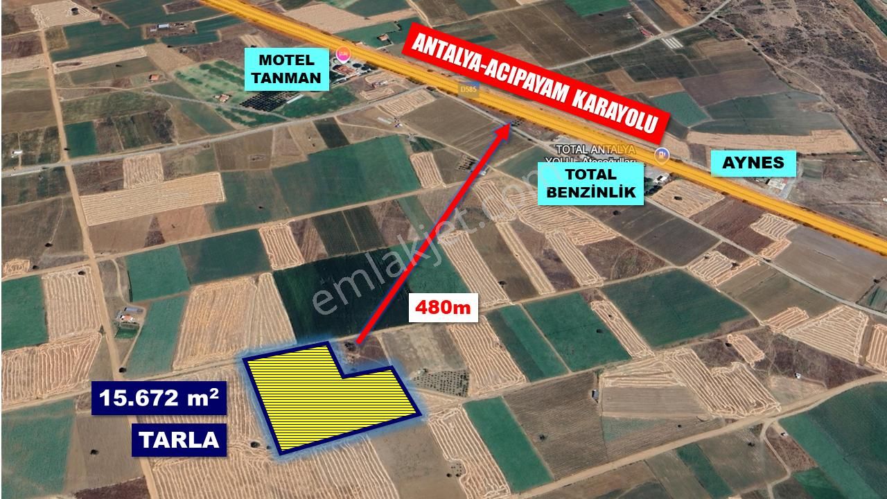 Antalya Yolu Total Benzinlik Arkasında Verimli Arazi Su Elkt Var