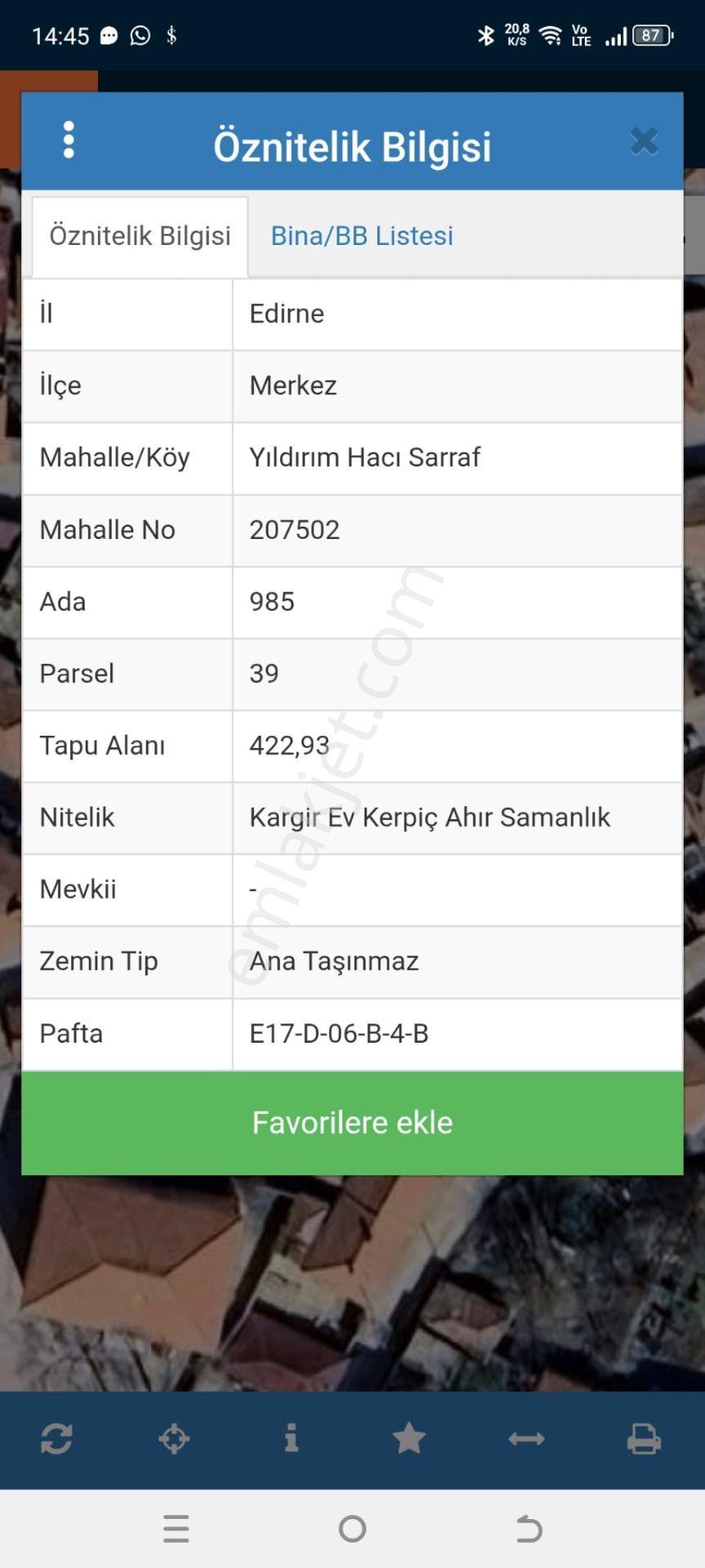 Edirne Merkez Yıldırım Hacı Sarrafta Cadde Üstü Satılık Arsa - Görsel 4