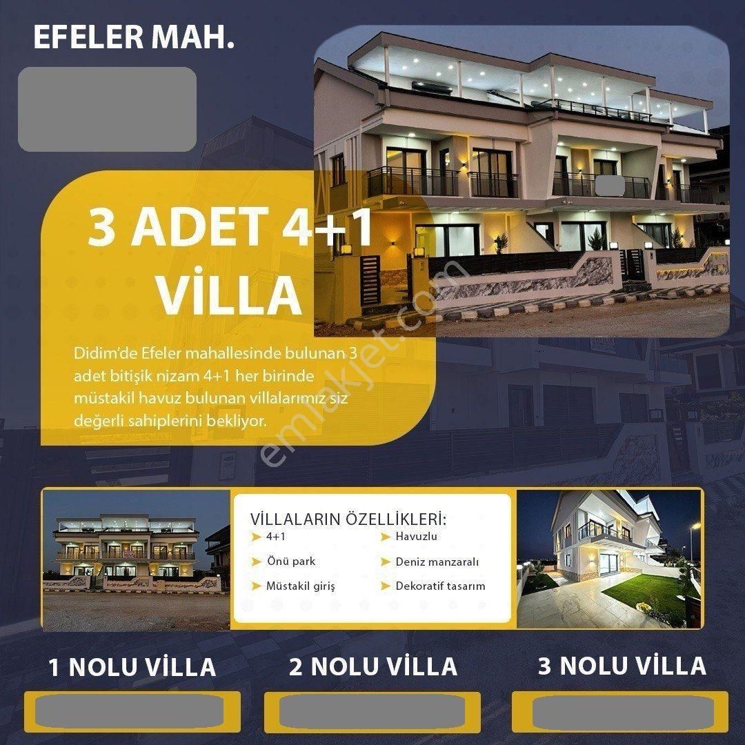 Didim Efeler Mah. 4+1 Açık Mutfaklı Havuzlu Ve Teraslı Ve Bahçeli Ultra Lüx Villalarımız Satılık