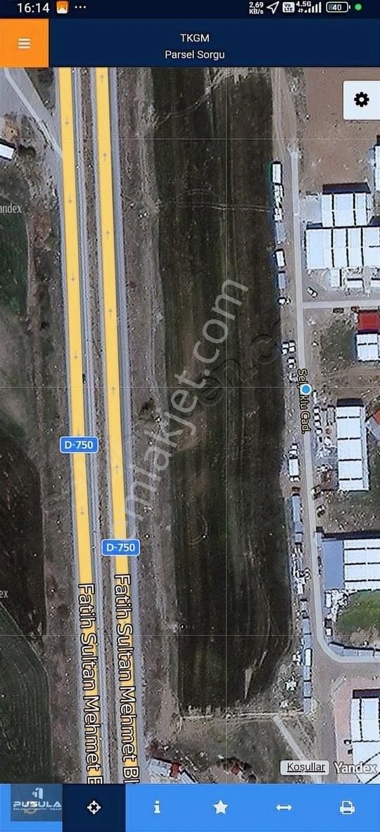 İstanbul Yolu Cepheli Süper Konumda 699m2 Satılık Fabrika Arsası