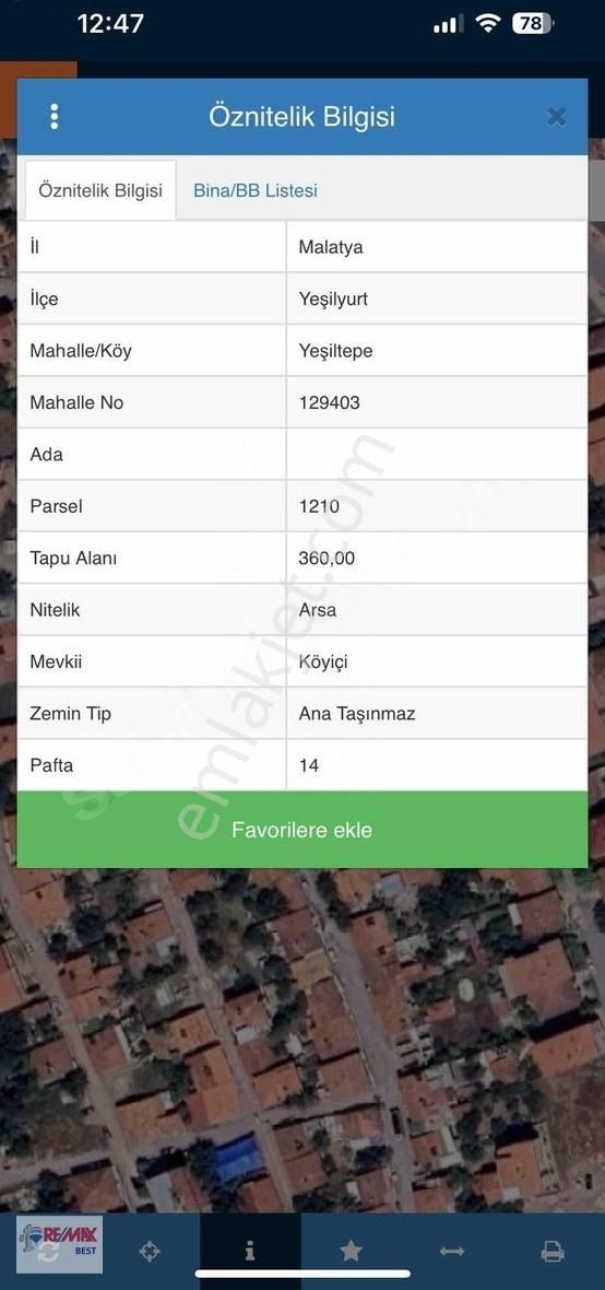 Hakan Büyük"ten Malatya Yeşilyurtta Köy İçi Satılık İmarlı Arsa