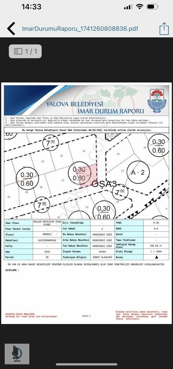 Gazıosmanpaşa'da Fırsat Arsa Bölgenın En Uygunu