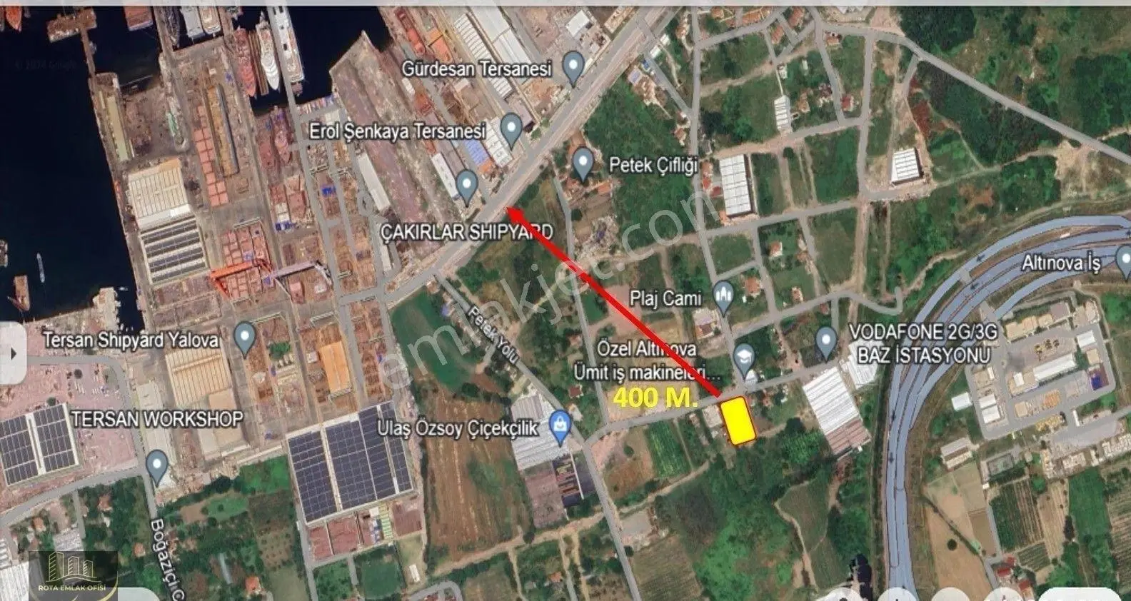 Çavuşçiftliği Güzel Konumda 1400m² Sanayi İmarlı Köşe Arsa - Görsel 8