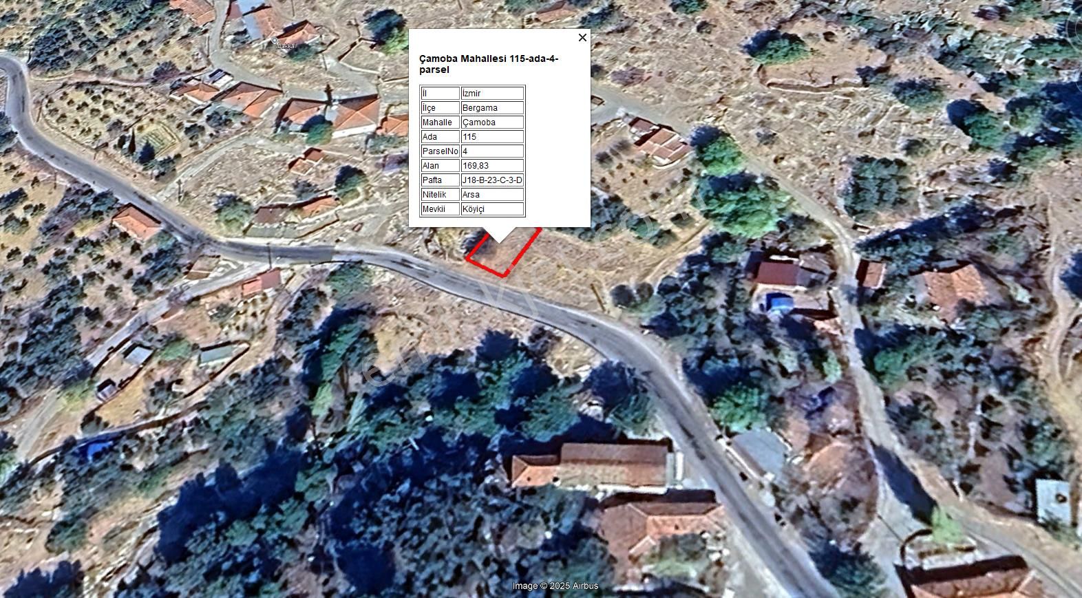 Bergama Çamoba Köyünde 170 M2 İmarlı Arsa - Görsel 15