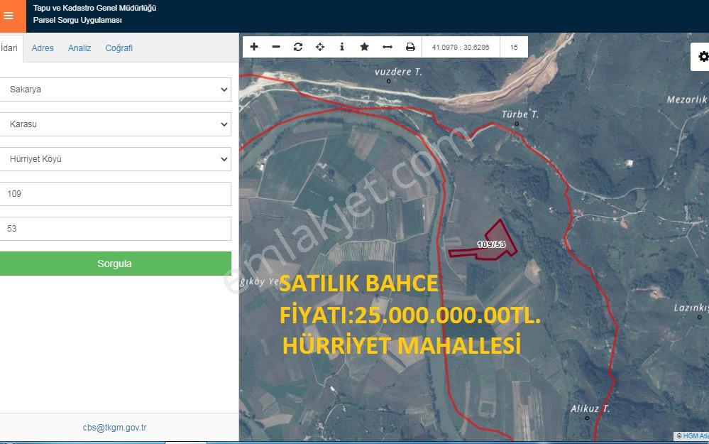 Sakarya/karasu/hürriyetacil Satılık Bahce