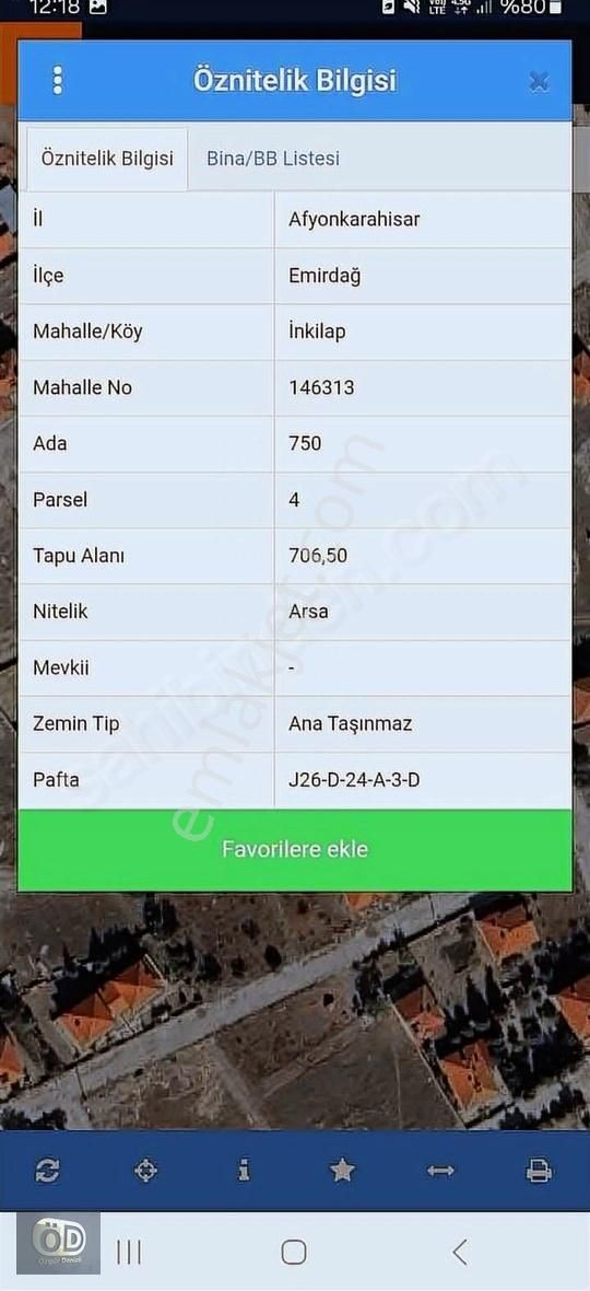 Özgür Denizli"den İnkilap Mah.satılık 706,50m2 Arsa