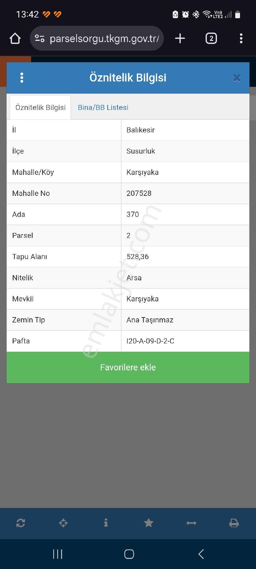 Susurluk Karşıyaka İmarlı Arsa
