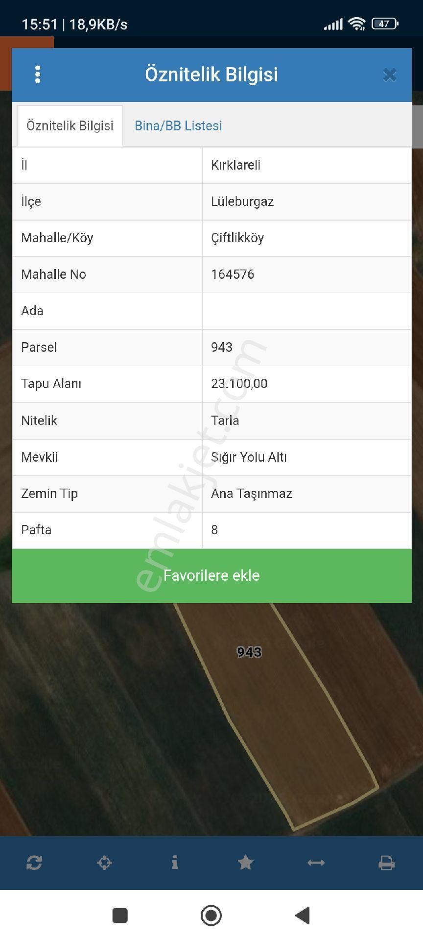 Lüleburgaz Çiftlikköy 23100 Metrekare Tarla