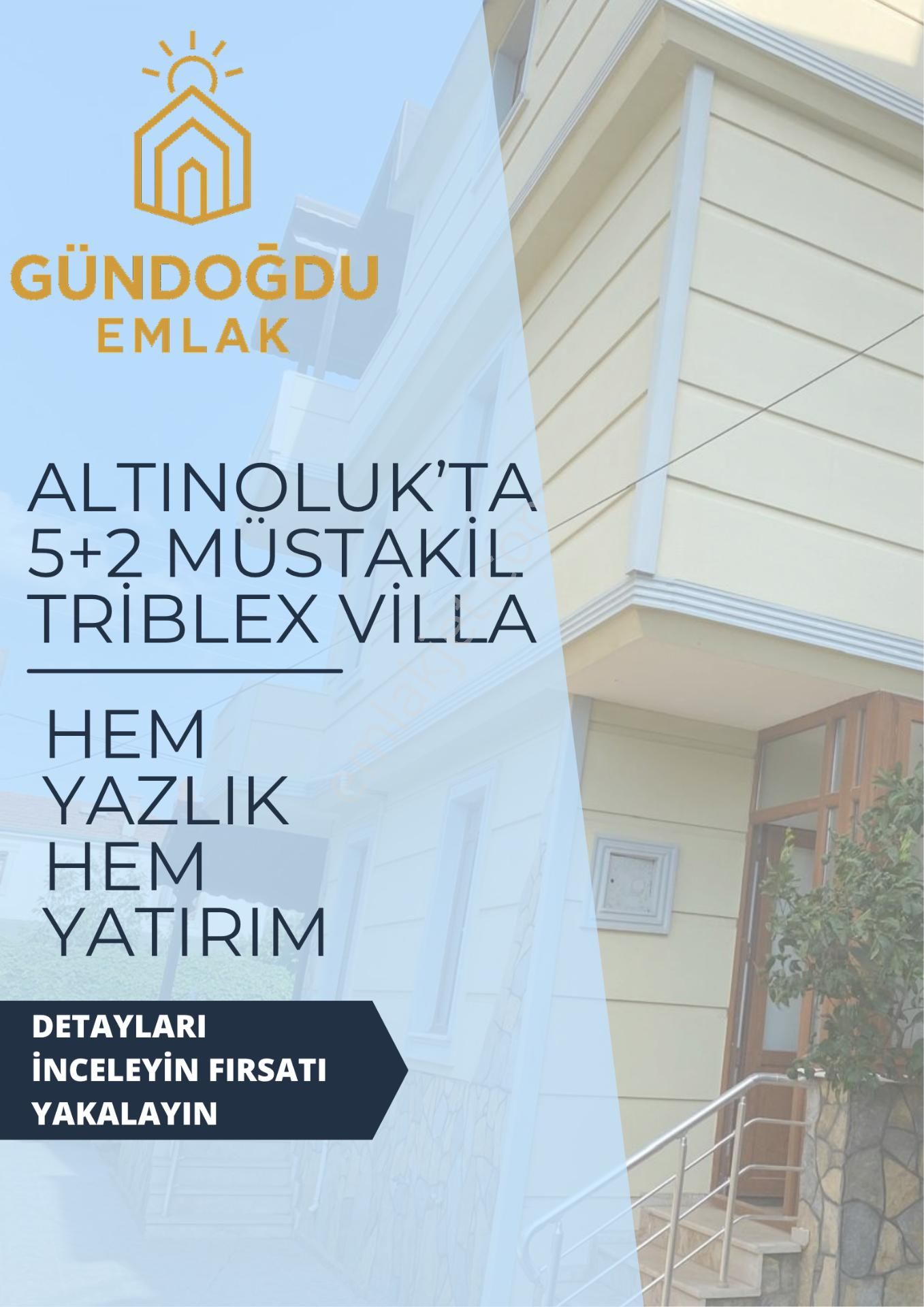 Altınoluk Fener Mah. 5+2 Müstakil Triblex Villa – 300 M² Bahçe