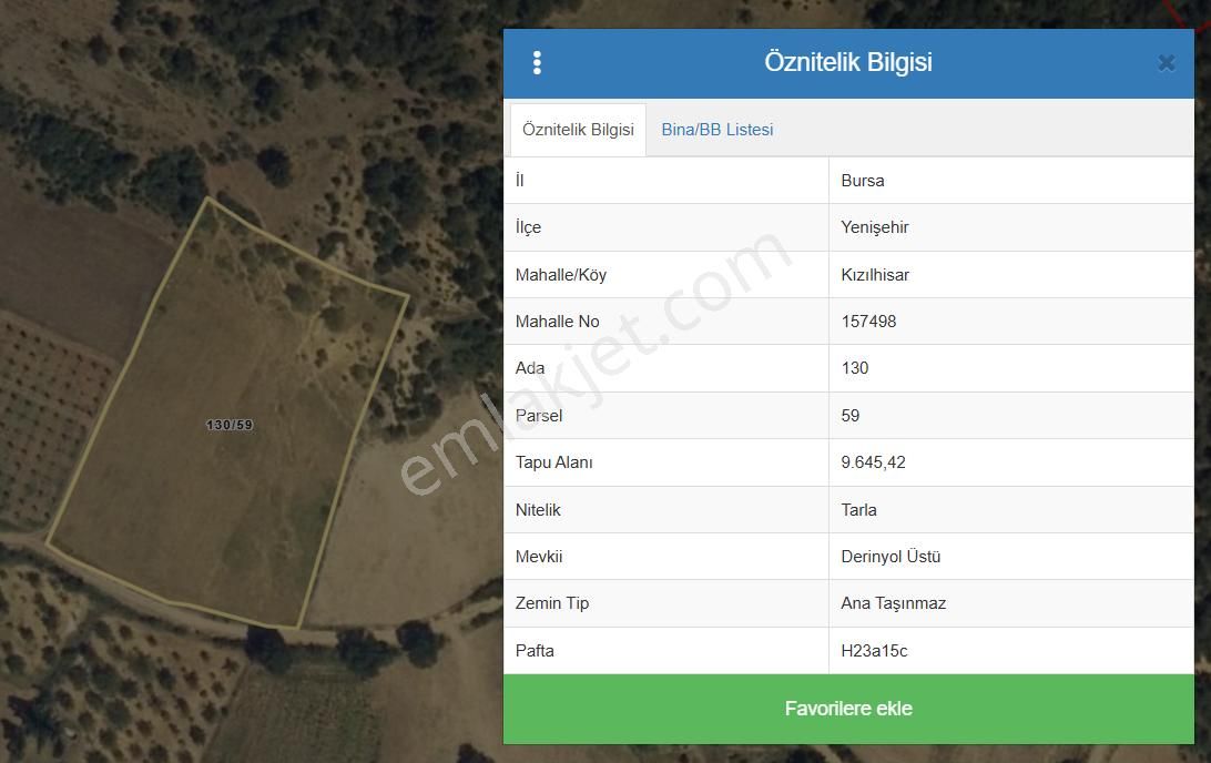Bursa Yenişehir Kızılhisar'da Satılık 9.645 M² Fırsat Tarla! - Görsel 2