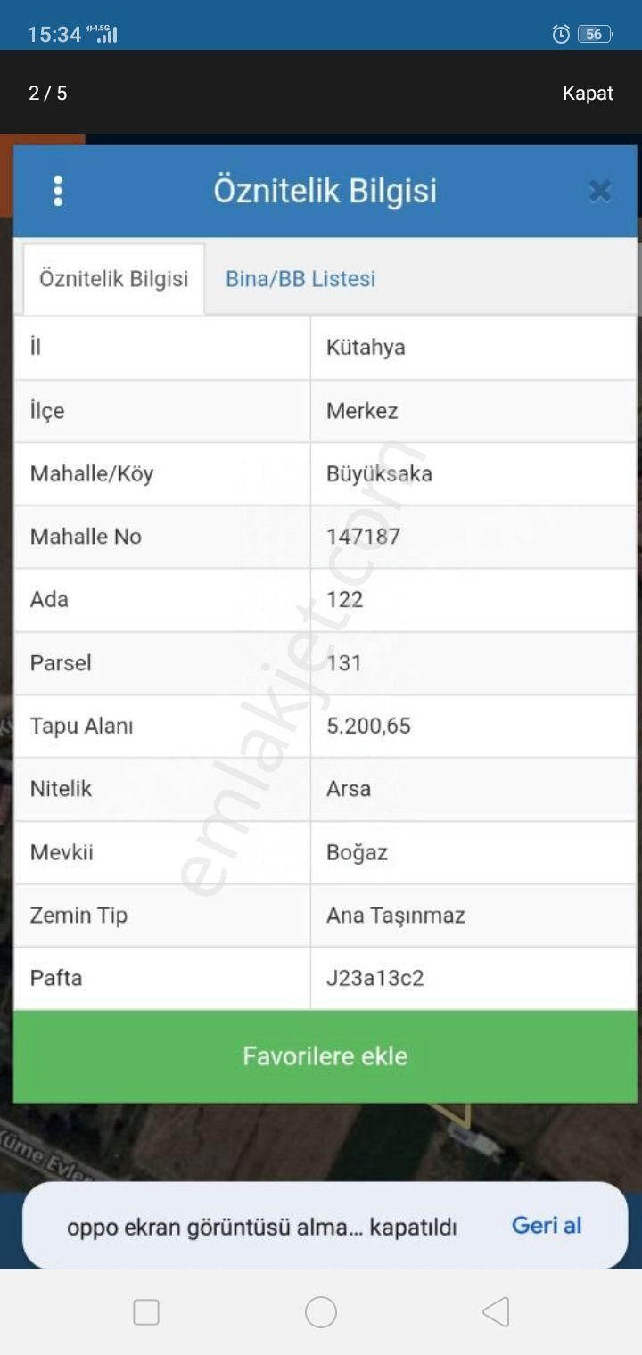 Kütahya Da 5200 M2 İmara Açık Arsa