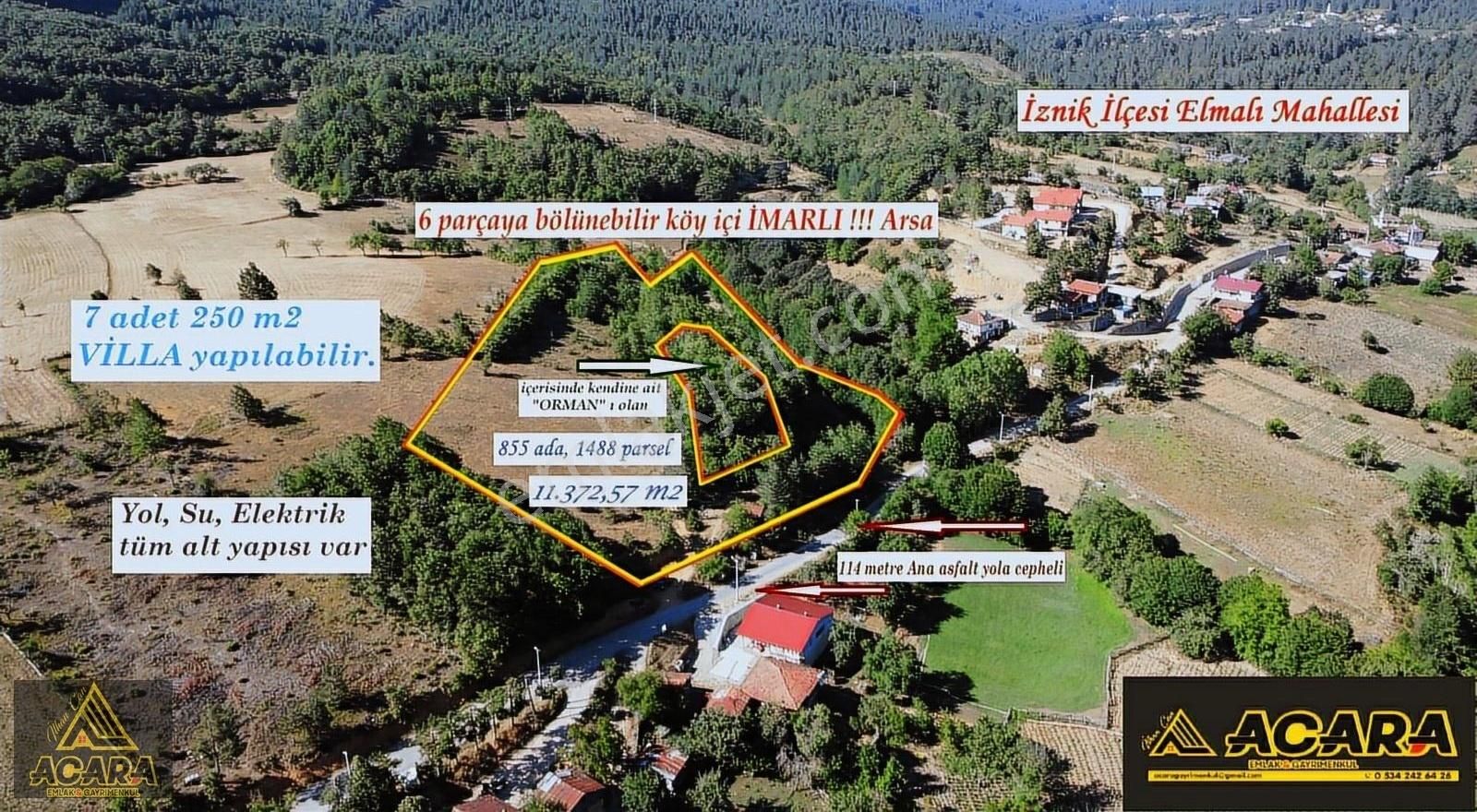 Acaradan /iznik Elmalı'da 11.372 M² İmarlı_bölünebilir Arsa - Görsel 7