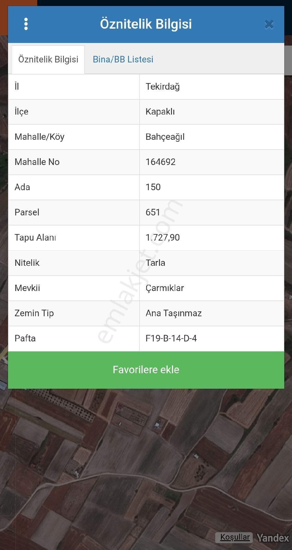 Kapaklı Bahçeağıl 476 M2