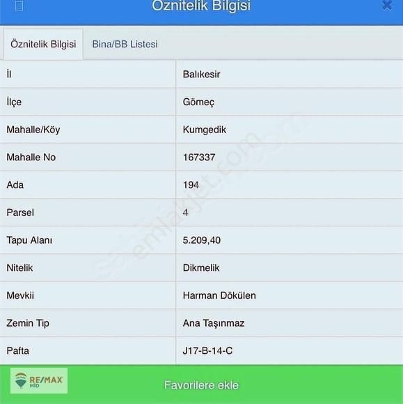 Re/max Mid' Den Gömeç' De Satılık Fırsat Tarla