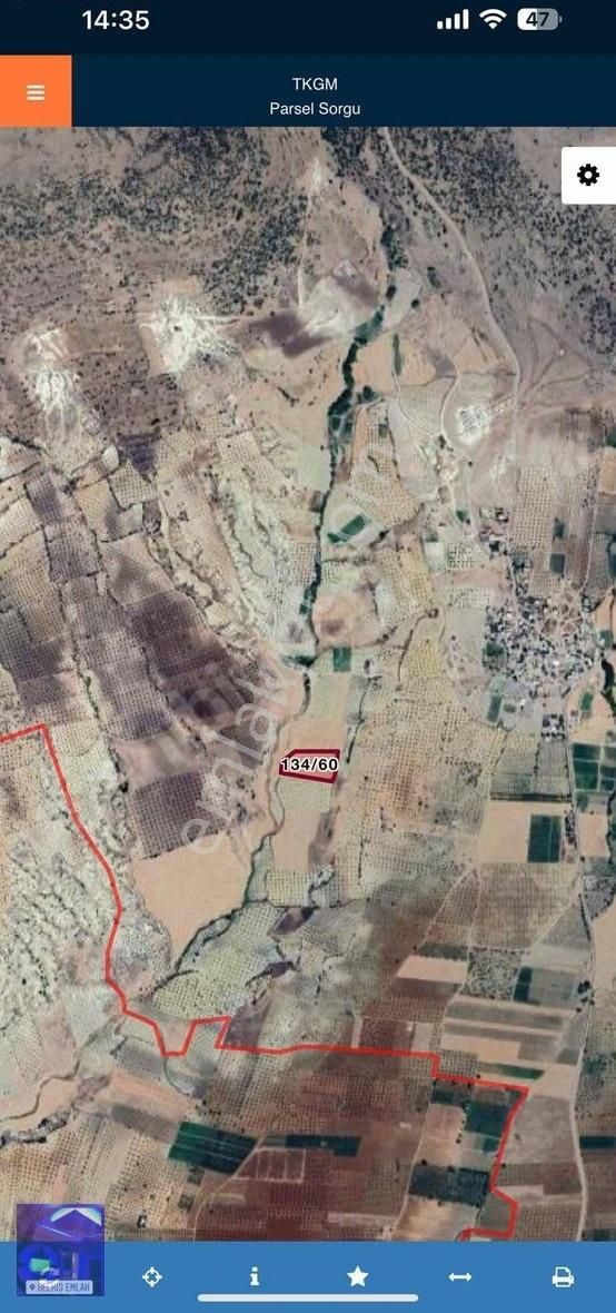 Belkıs Emlaktan Polateli Ürünlü Köyü Yatırımlık Arazi 9.957m2