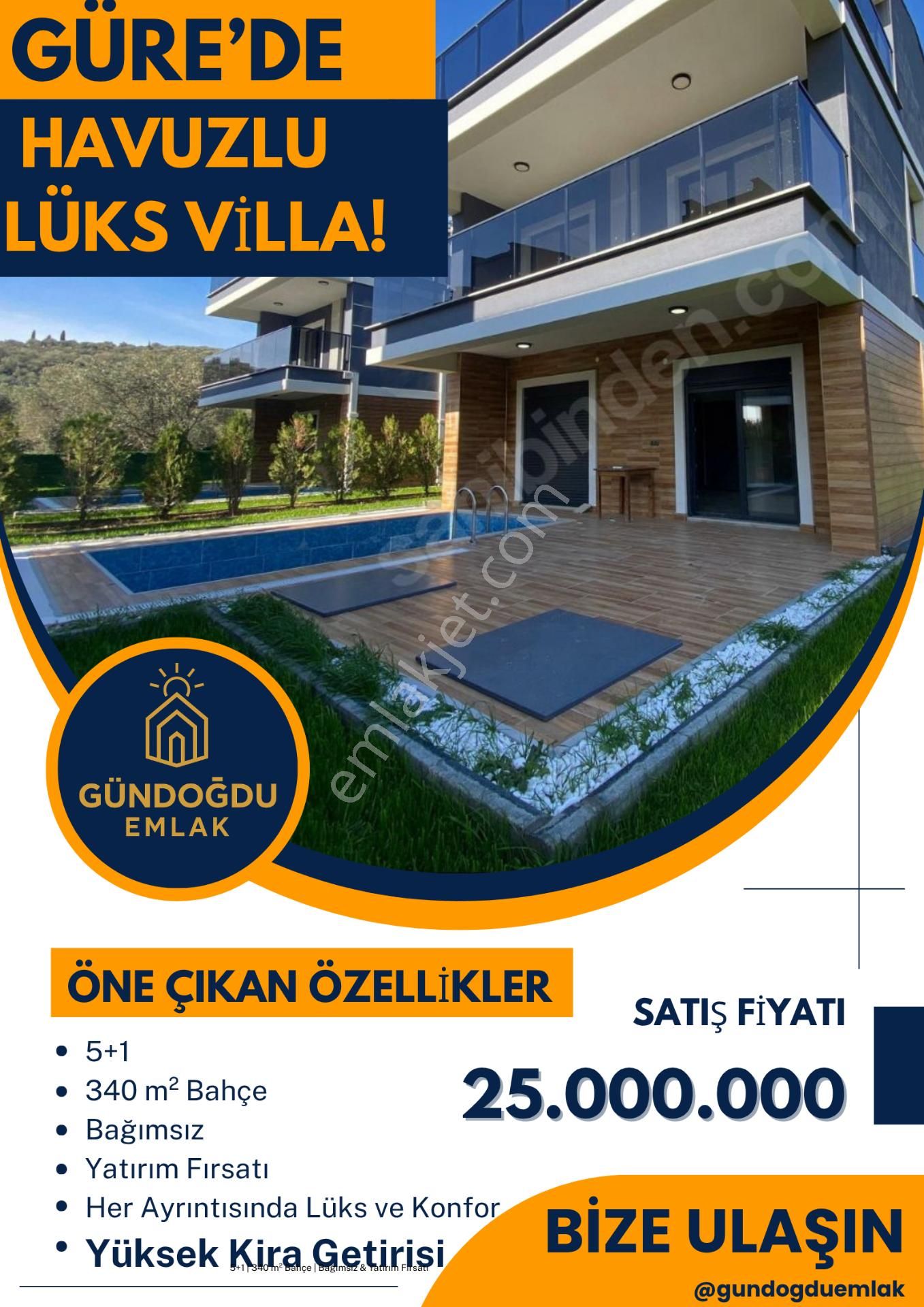 Edremit Güre’de 5+1 Havuzlu Bağımsız Villa – Geniş Bahçe & Yüksek Kira Getirisi