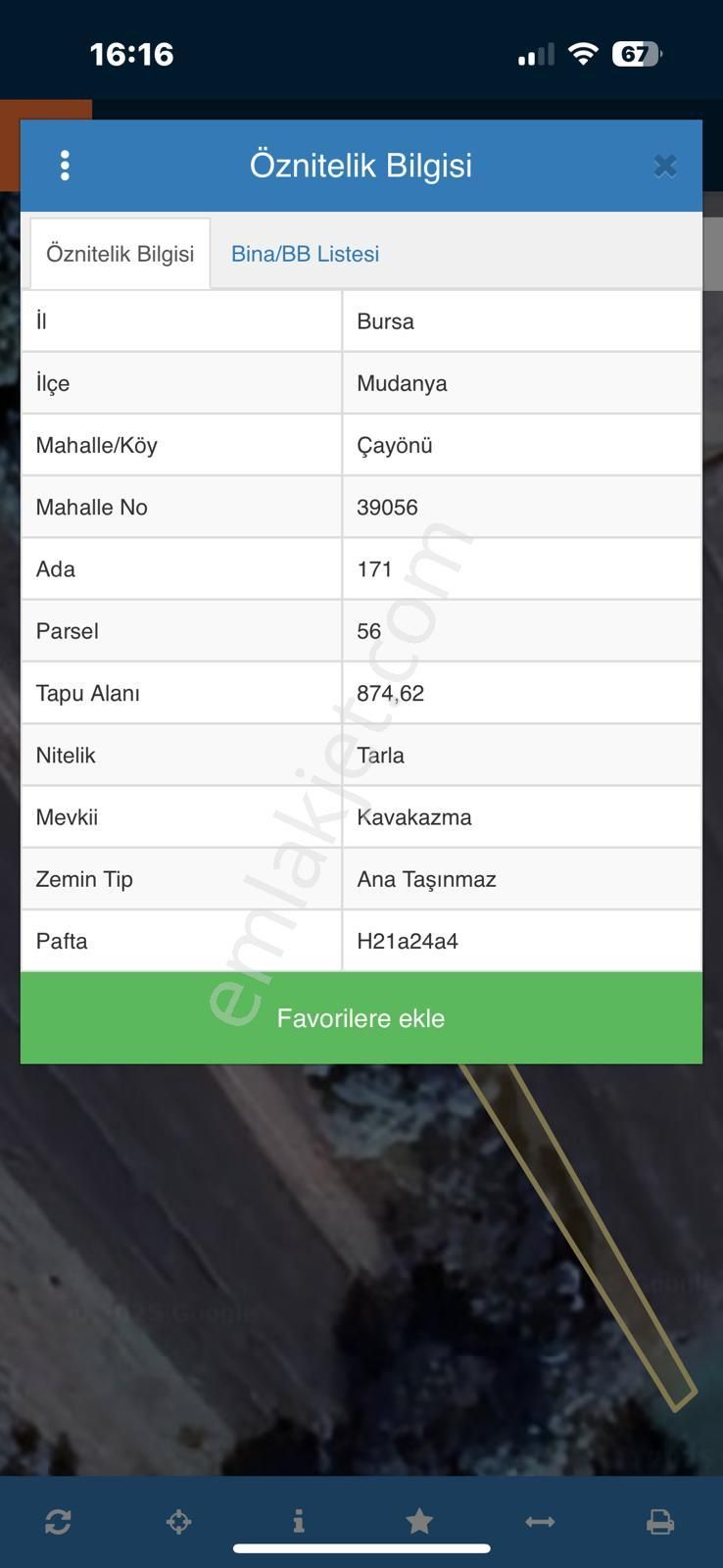 Bursa Mudanya Çayönü Mahallesinde Yatırıma Uygun 875 M2 Tarla - Görsel 7