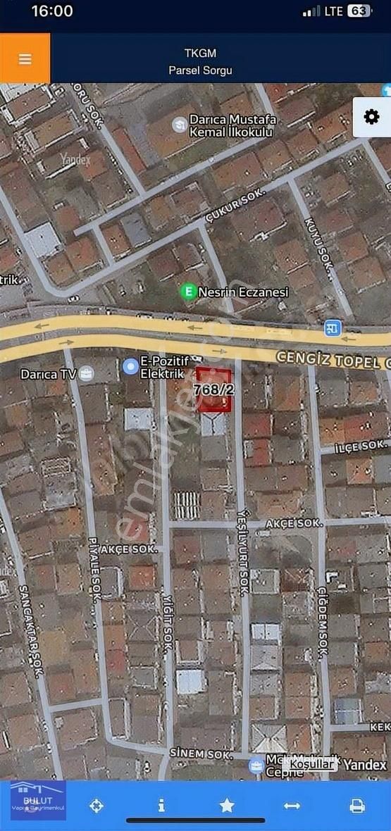 Darıca. Cengiz Topel Caddesinde Satılık Arsa