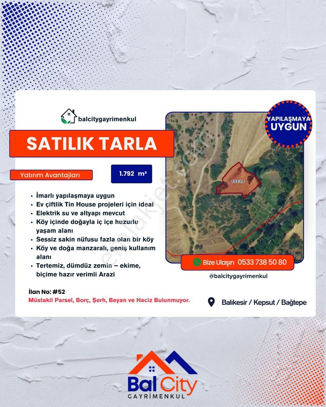 🔥balıkesir Kepsut İlçeye 5 Km Mesafede Köy İçi İmara Sınır Yapılaşmaya Uygun 2 Dönüm Arsa