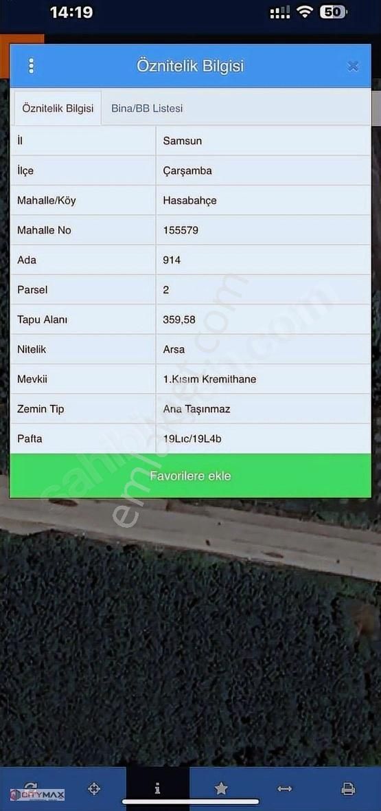 Cıtymaxtan Satılık Arsa Hasbahçede