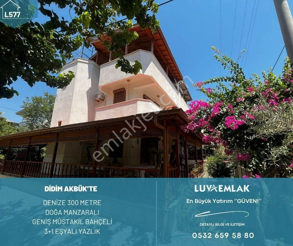 Didim Akbük'te Denize 300 Mt Geniş Bahçeli Doğa Manzaralı 3+1 Yazlık