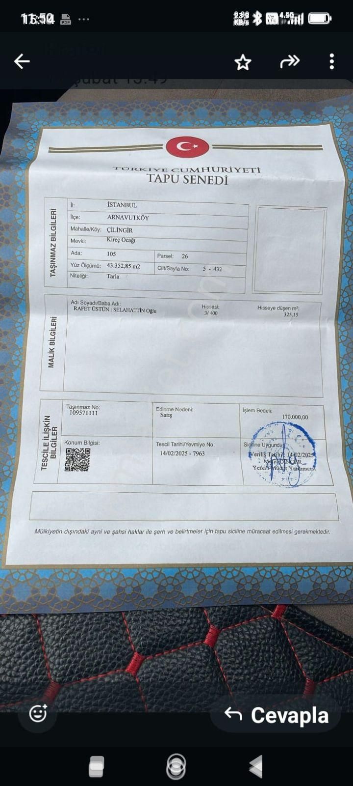 Arnavutköy Çilingir Mahallesi'nde Satılık Arsa