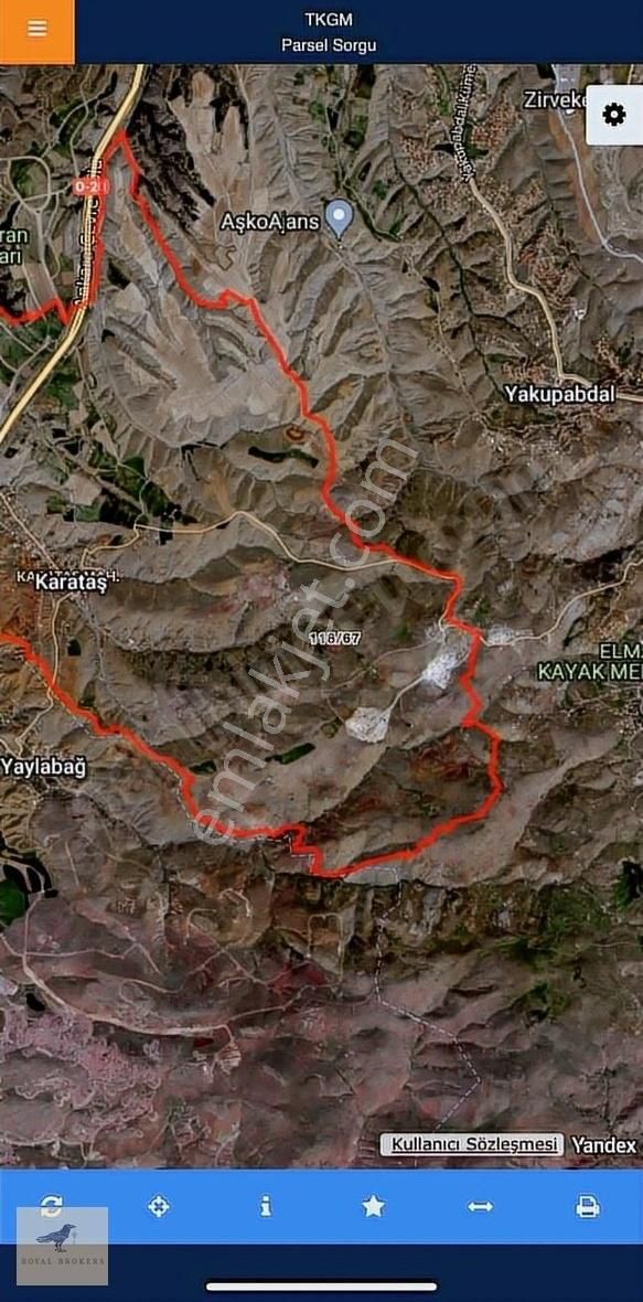 Satılık, Ankara, Çankaya, Karataş'da, 890m2 Bahçe, Panoraya 10km