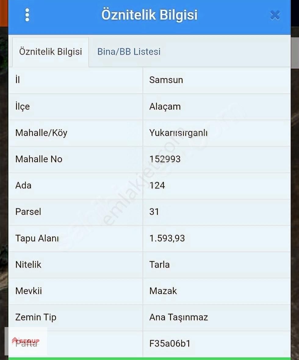 Alaçam Kadastro Yoluna Cephe 1594 M2 Acil Satılık Tek Tapu