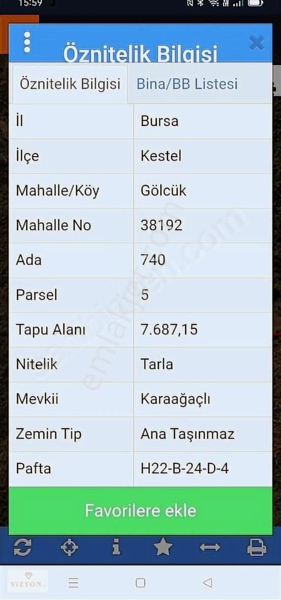 Kestel Gölcük Köyünde Satılık Hisseli Ozel Parsel 640 M2 Tarla - Görsel 4