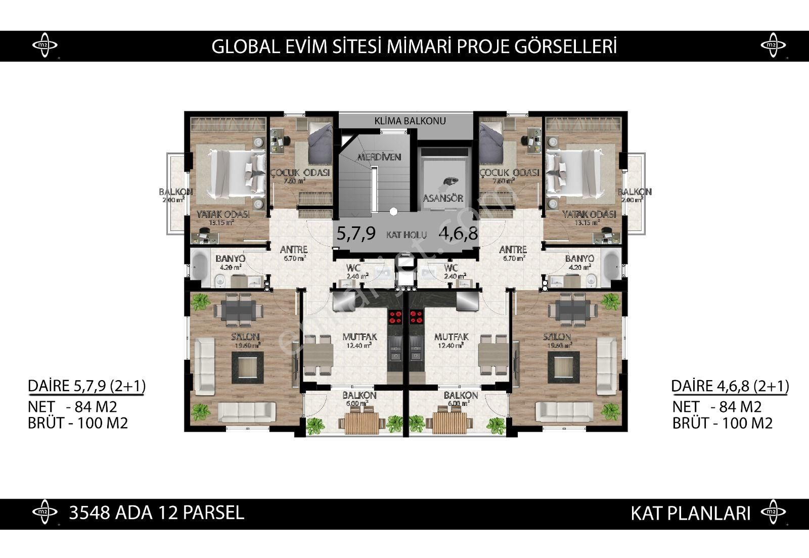 Site İçinde, Şık Konforlu, 2+1 Daireler
