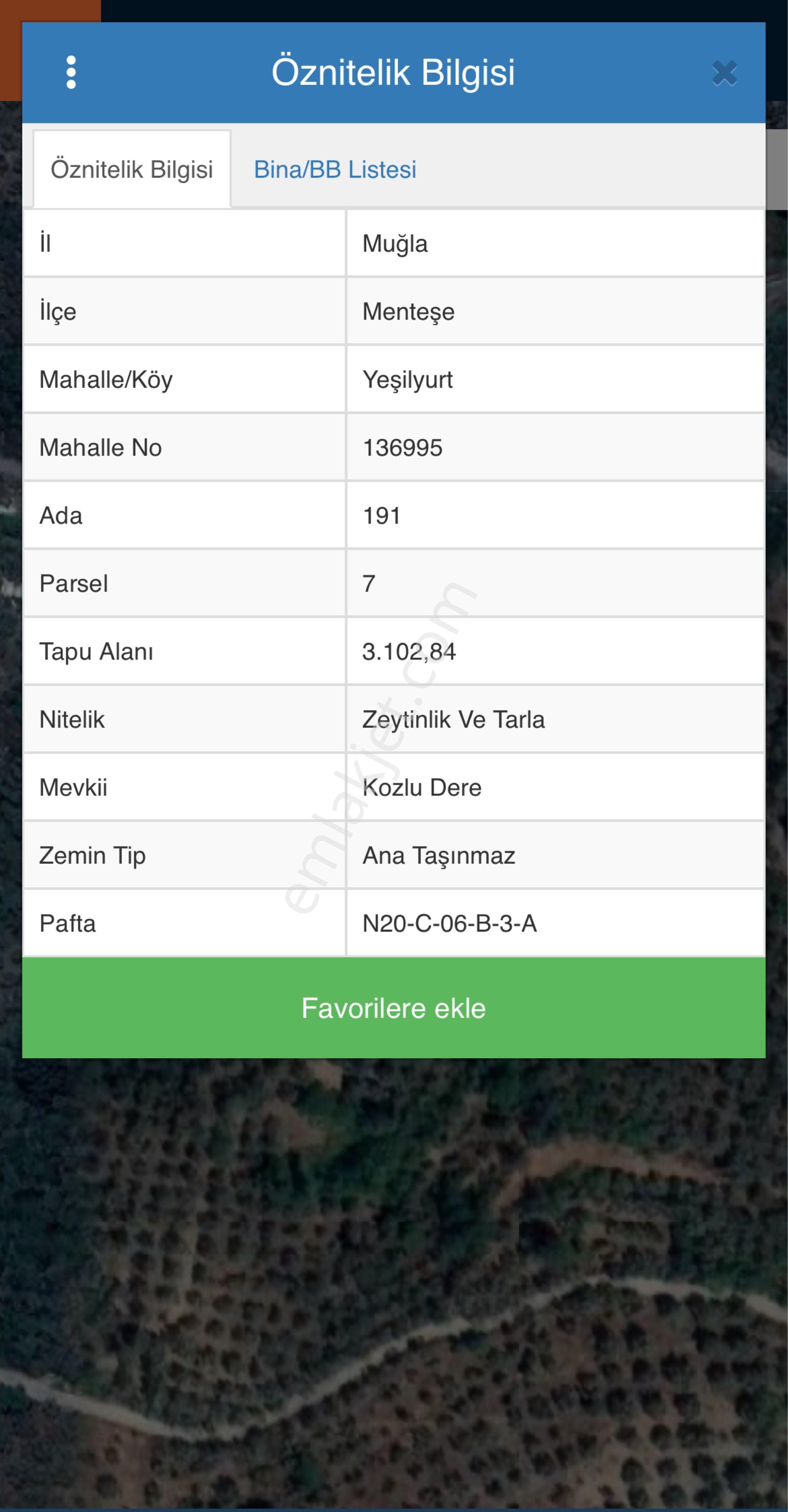 Muğla Menteşe Yeşilyurt Mah. 3.102 M2 Satılık Tarla