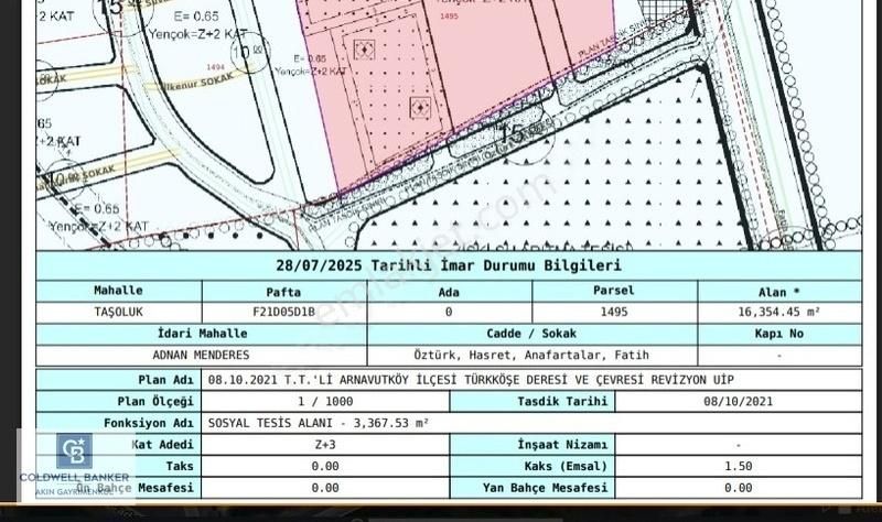 Arnavutköy De Satılık Hisseli Arsa
