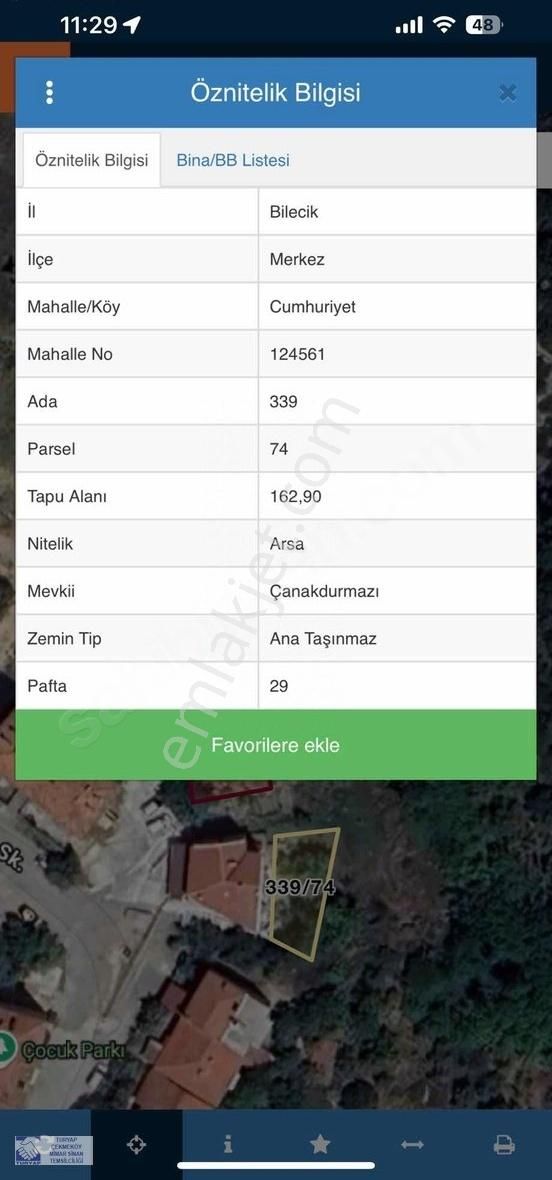Bilecik Merkez'de Şehir Merkezine Yakın Konumda İmarlı Arsa