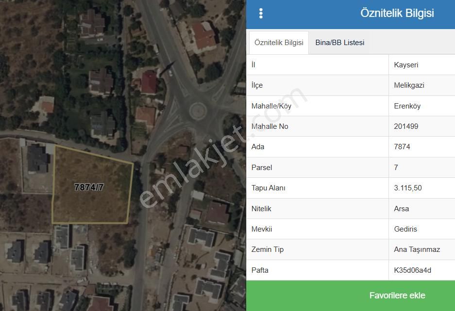 Fed Global / Erenköy Mahallesi 3115 M2 Villa İmarlı Satılık Arsa