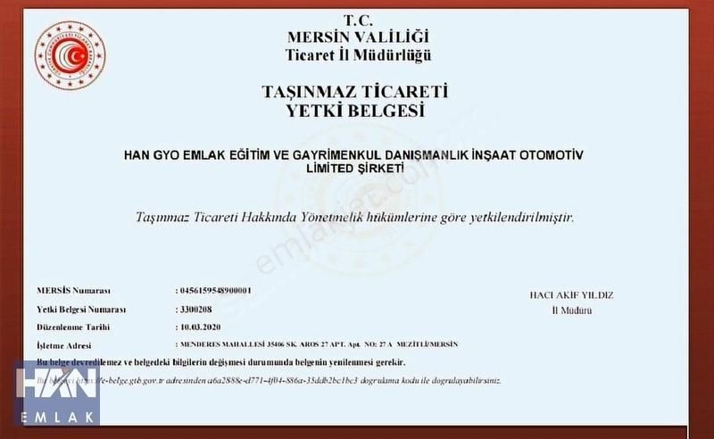 Han Emlak'tan Menderes'te Deniz Manzaralı Teraslı Satılık 2+1