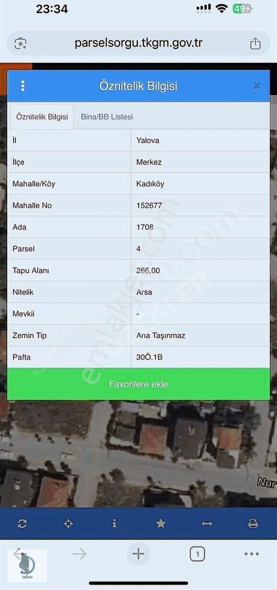 Kadıköy Özden Mah 266m2 İmarlı Satılık Arsa