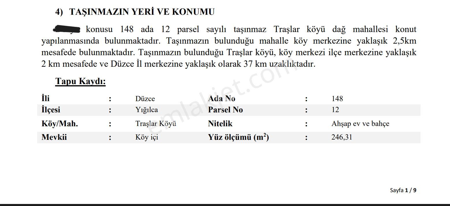 Düzce Yığılca Müstakil Ev Tapu Sahibi Perta Emlak Ümit Tahmaz