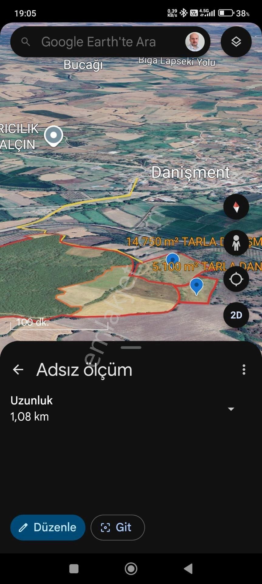 19.850 M² Bitişik 2 Tarla! | Kadastro Yola Cephe, Su Kanalına 500m, Yatırım & Çiftlik Fırsatı! - Görsel 6