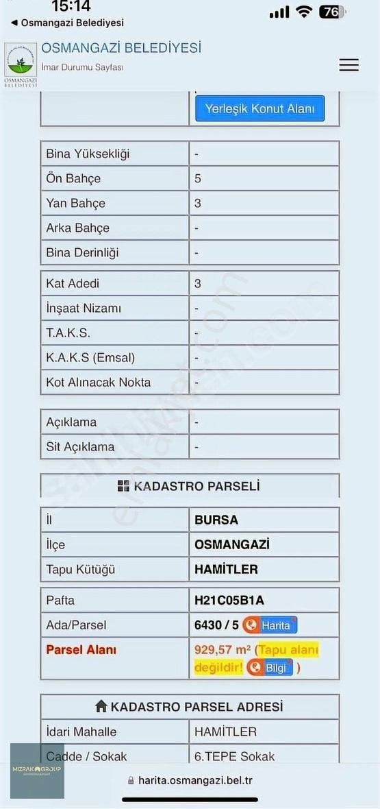 Hamitler'de 465 M2 Manzaralı Arsa Konumu En İyi Yerde !! - Görsel 9