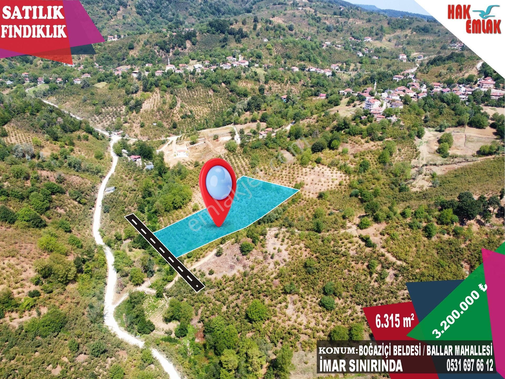 Hak Emlak'tan Boğaziçi-ballar Mah.de Satılık 6.315 M² Fındıklık