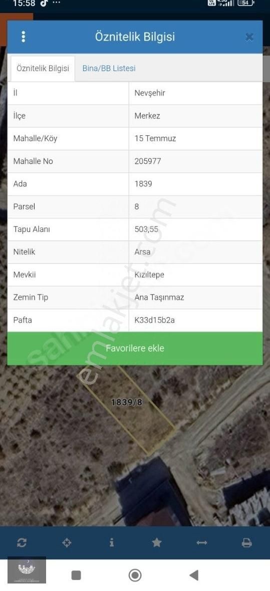Çayıraltı Emlak'tan 15 Temmuz'da Satılık Arsa