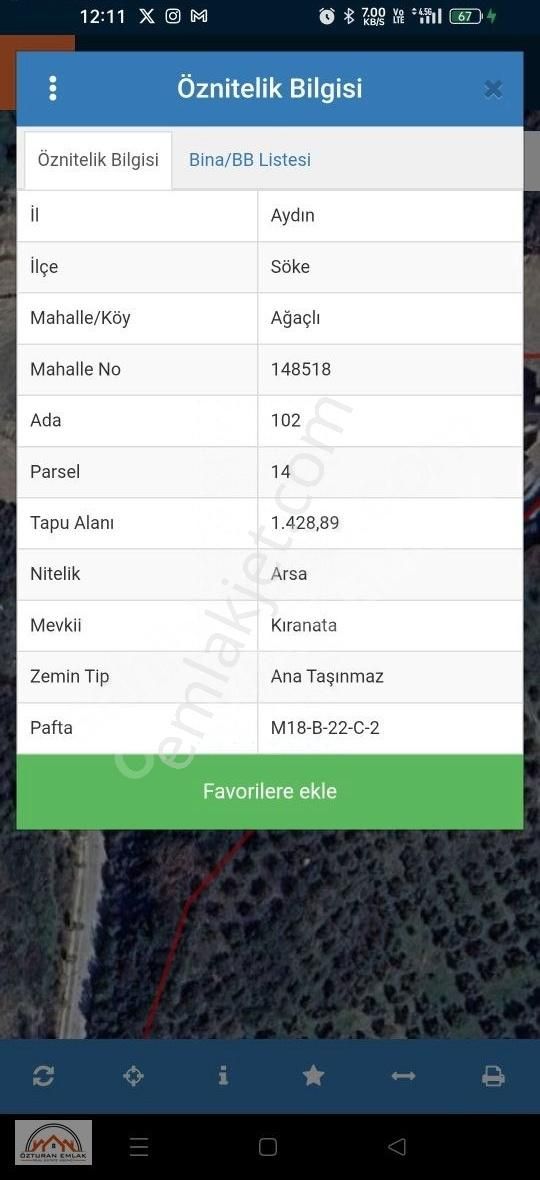 Söke'de Satılık 1400 M2 Net Arsa