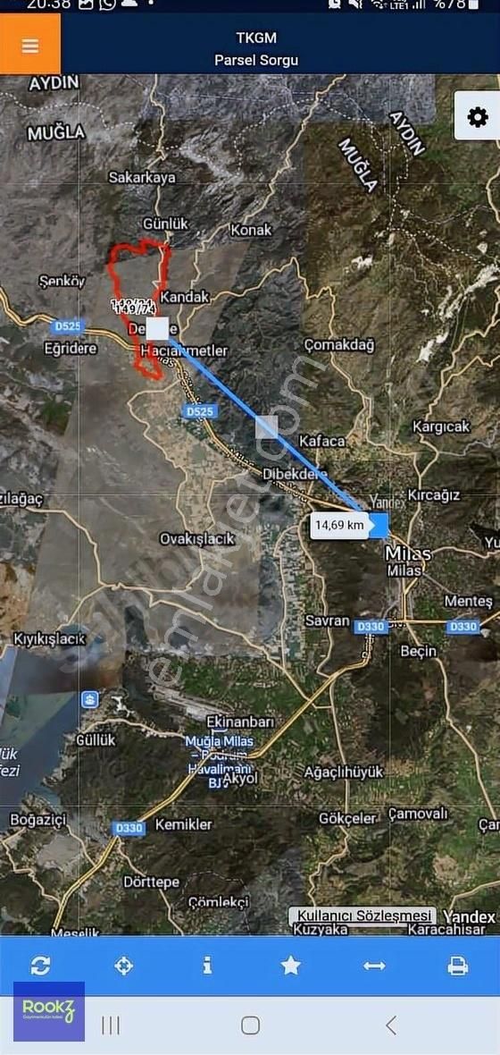 Muğla Milas Derince'de Satılık Zeytinlik