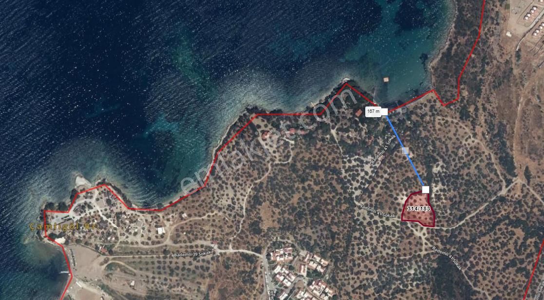 Turpa Arxes'ten Bademlide Denize150 Metre Mesafede Satılık Tarla