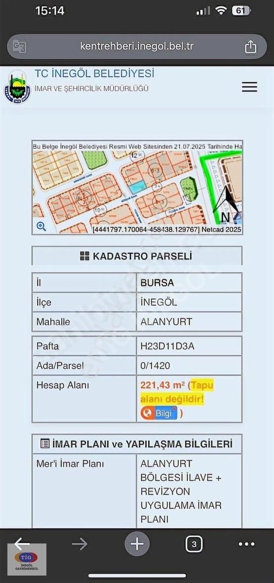 Tig'den Alanyurt Diş Hastanesi Karşısında Satılık Arsa - Görsel 2