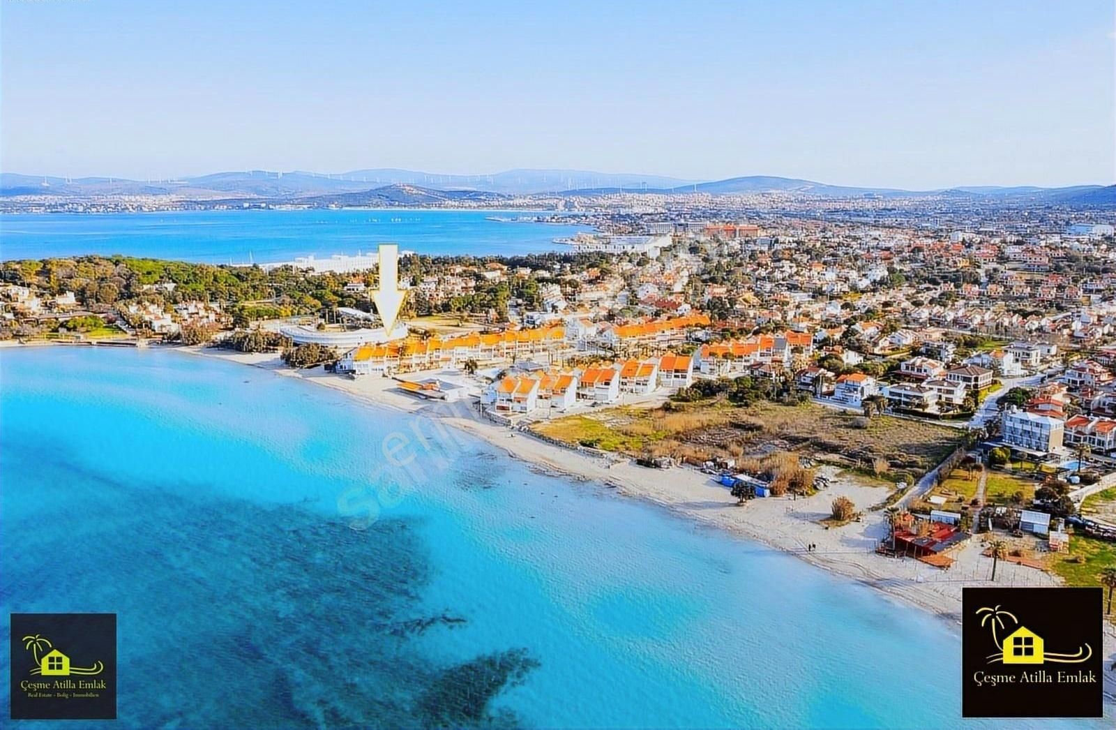 Çeşme Boyalık'ta Denize Sıfır Sitede Zemin Kat Eşyalık Kiralık