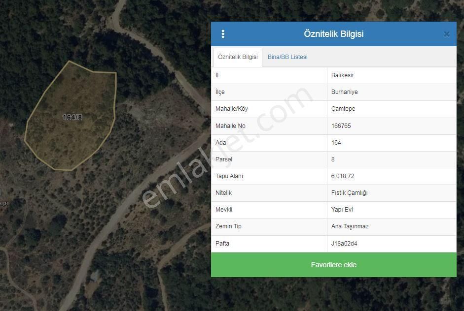 Burhaniye Çamtepe Mahallesinde Satılık Tarla